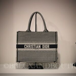 CHRISTIAN DIOR BOOK TOTE — HOUNDSTOOTH